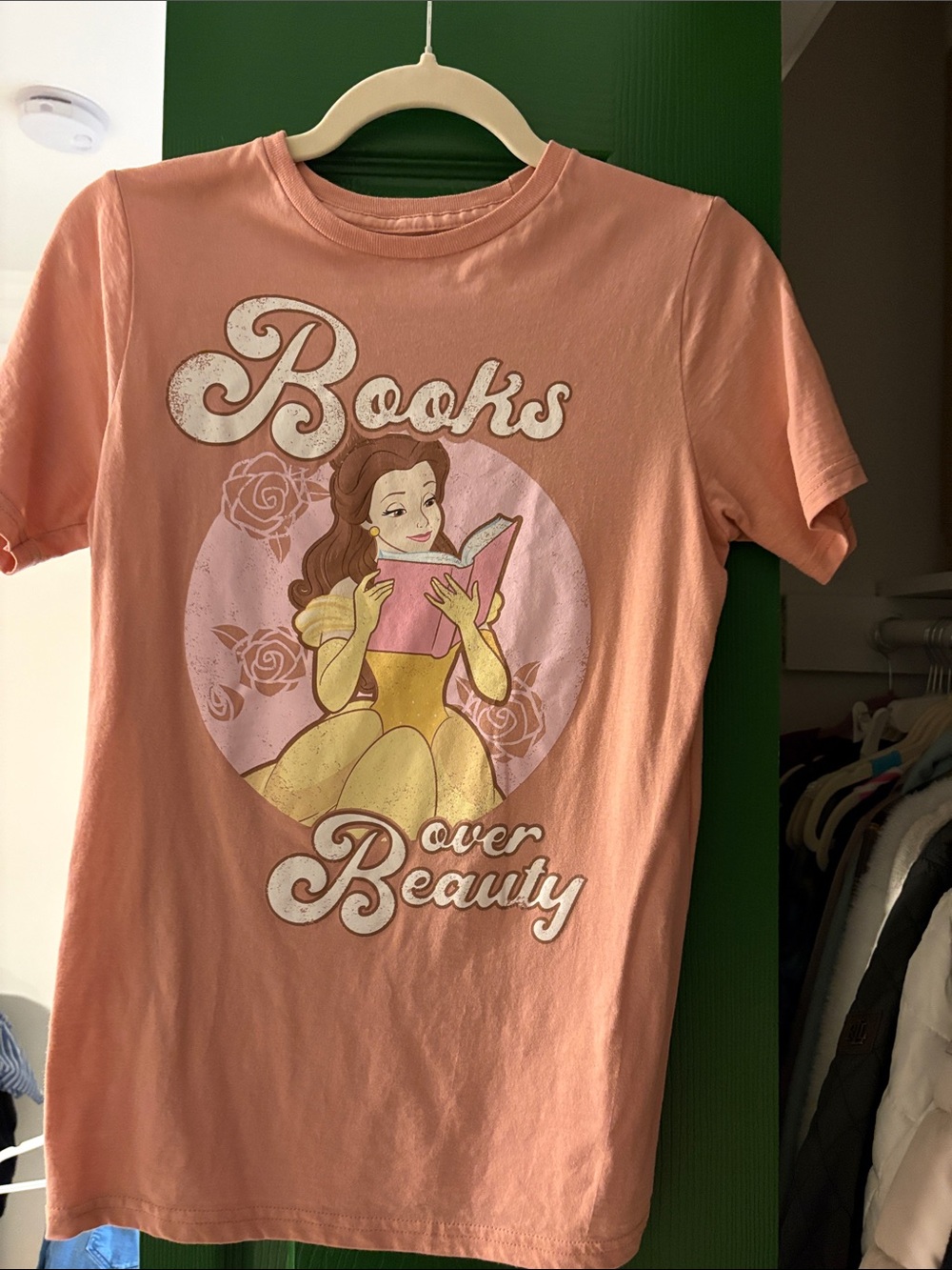Disney Peach 'Books Over Beauty' Graphic Tee